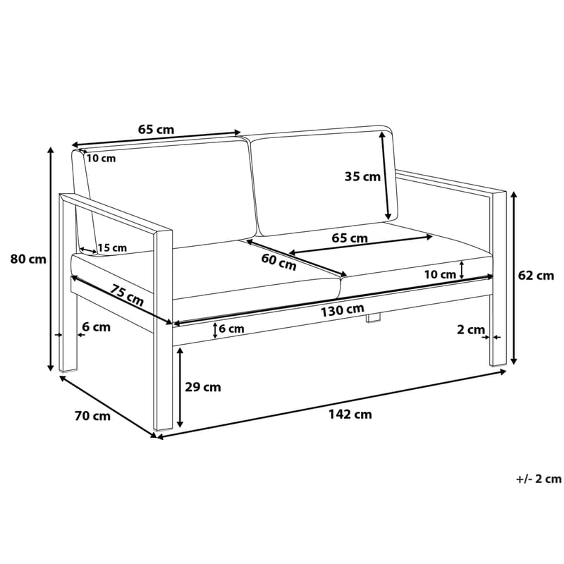 TIRRENA Loungegrupp 90 cm - Utemöbler - Utegrupp - Loungegrupp