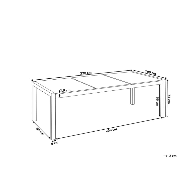 BACOLI Matgrupp 220 cm Grå + 8 Stolar - Utemöbler - Utegrupp - Matgrupper utomhus