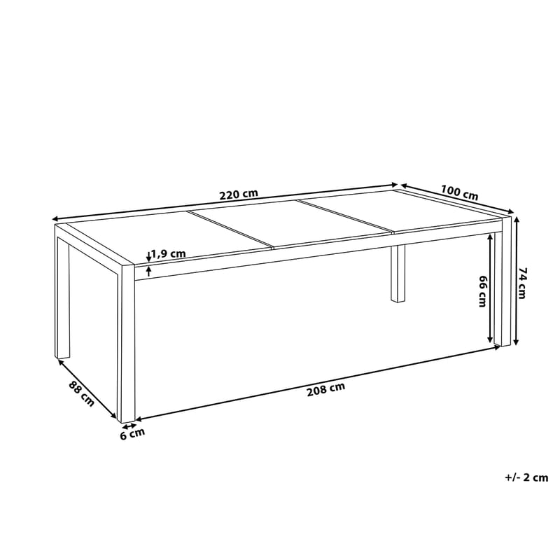 BACOLI Matgrupp 220 cm Svart + 8 Stolar - Utemöbler - Utegrupp - Matgrupper utomhus