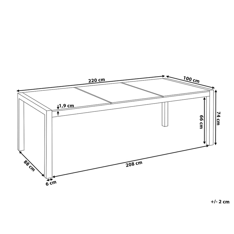 BACOLI Matgrupp 220 cm Vit + 8 Stolar - Utemöbler - Utegrupp - Matgrupper utomhus