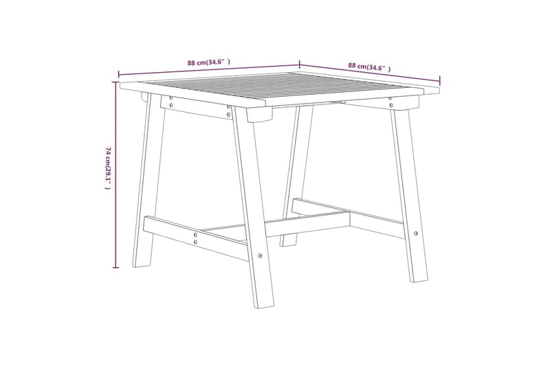 Matgrupp för trädgården 3 delar massivt akaciaträ - Brun - Utemöbler - Utegrupp - Matgrupper utomhus