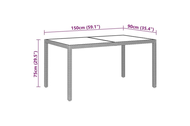 Matgrupp för trädgården 5 delar konstrotting och glas beige - Beige - Utemöbler - Utegrupp - Matgrupper utomhus