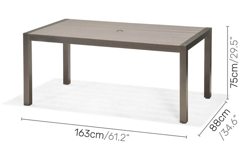 SOLANA Matbord 160 cm Grå + 4 Stolar - Utemöbler - Utegrupp - Matgrupper utomhus