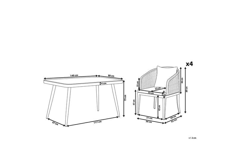 Trädgårdsmöbelset aluminium grå LIPARI - Grå - Utemöbler - Utegrupp - Matgrupper utomhus