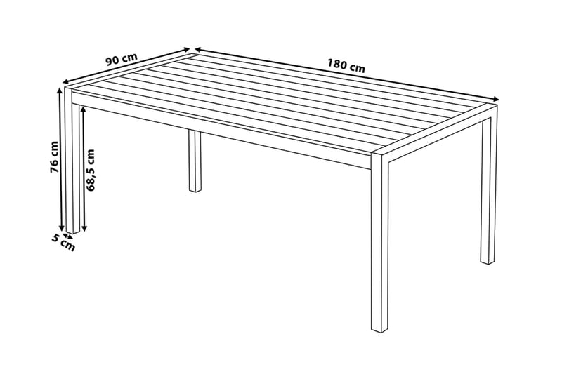 VERNIO Trädgårdsmöbelset med Bord+6 Stolar - Utemöbler - Utegrupp - Matgrupper utomhus