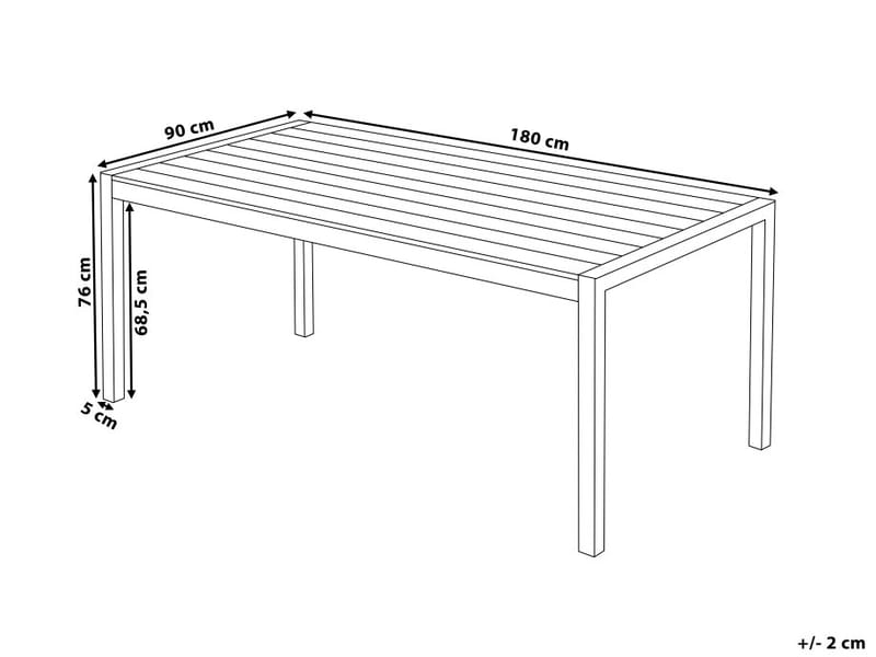 VERNIO Trädgårdsmöbelset med Bord+6 Stolar - Utemöbler - Utegrupp - Matgrupper utomhus