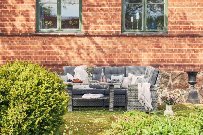 JAMES LYX Loungegrupp Utomhus Vändbar Grå - Utemöbler - Loungemöbler