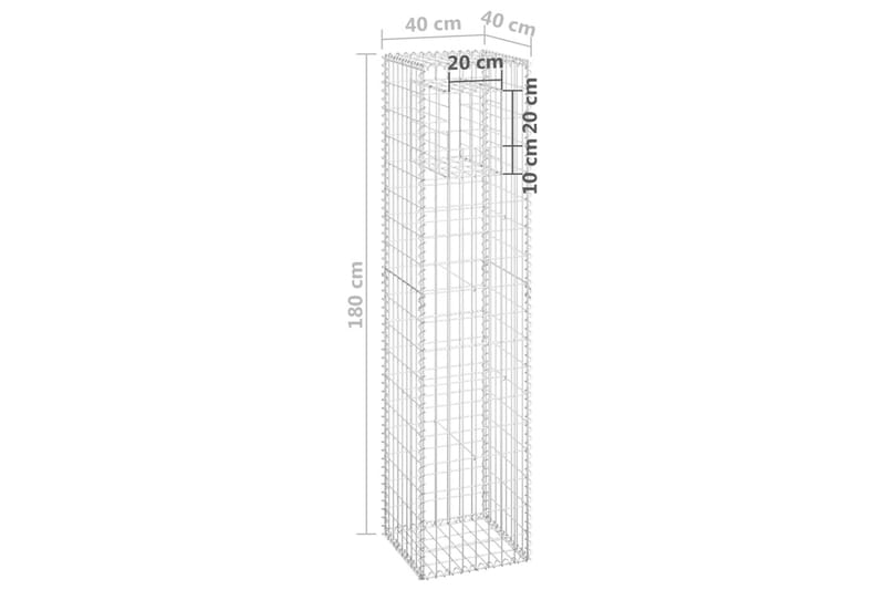 Gabionkorg stolpform 40x40x180 cm järn - Silver - Utemöbler - Övrigt utemöbler - Tillbehör - Staket & grindar