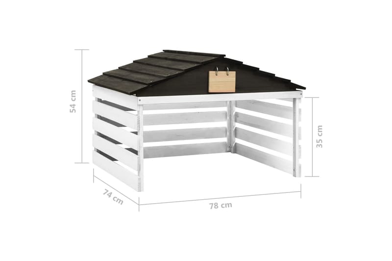 Garage för robotgräsklippare svart och vit 78x74x54 cm grant - Svart - Utemöbler - Övrigt utemöbler - Tillbehör - Övriga trädgårdstillbehör