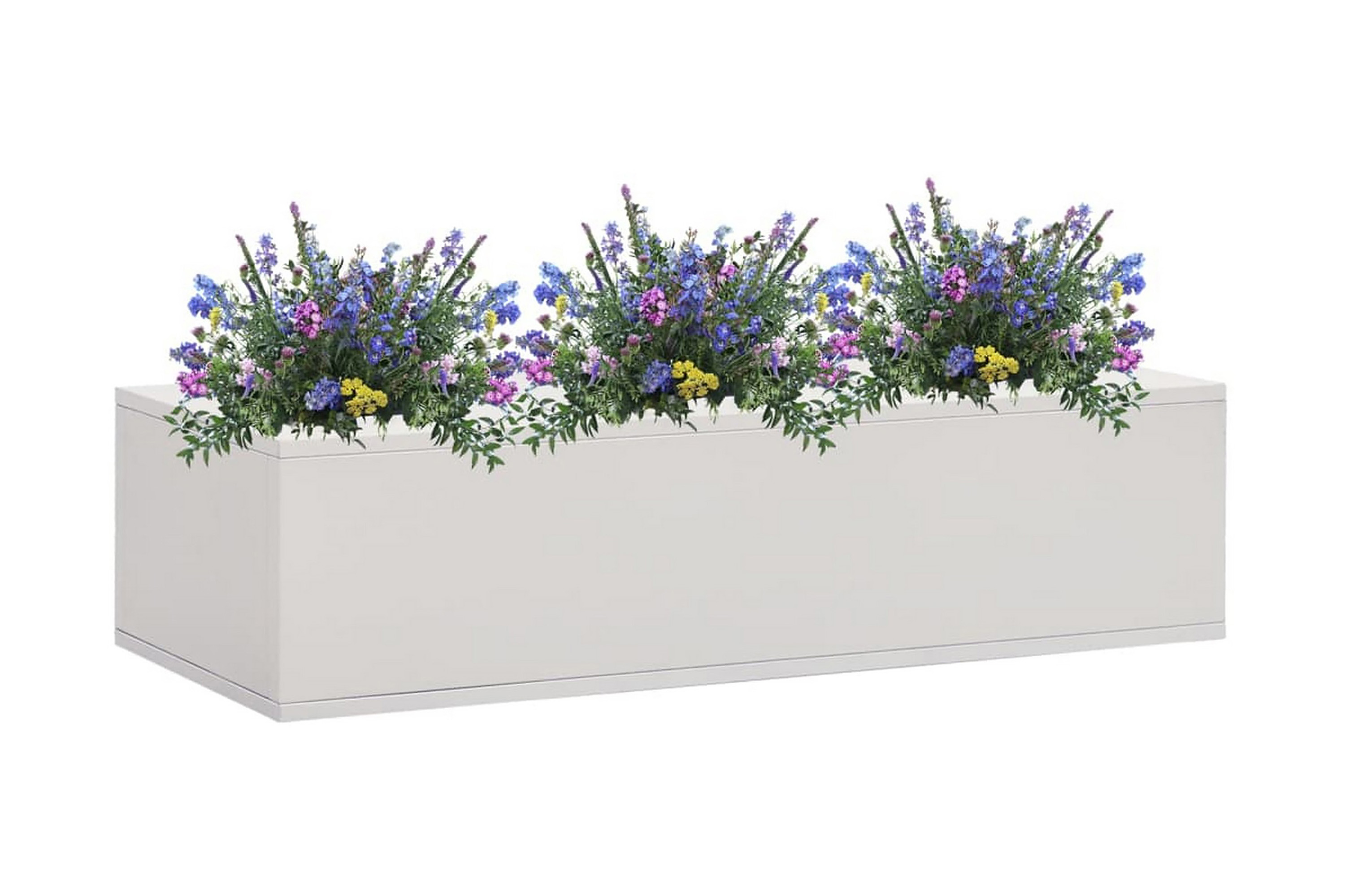 Blomlåda för kontor ljusgrå 90x40x23 cm stål – Grå