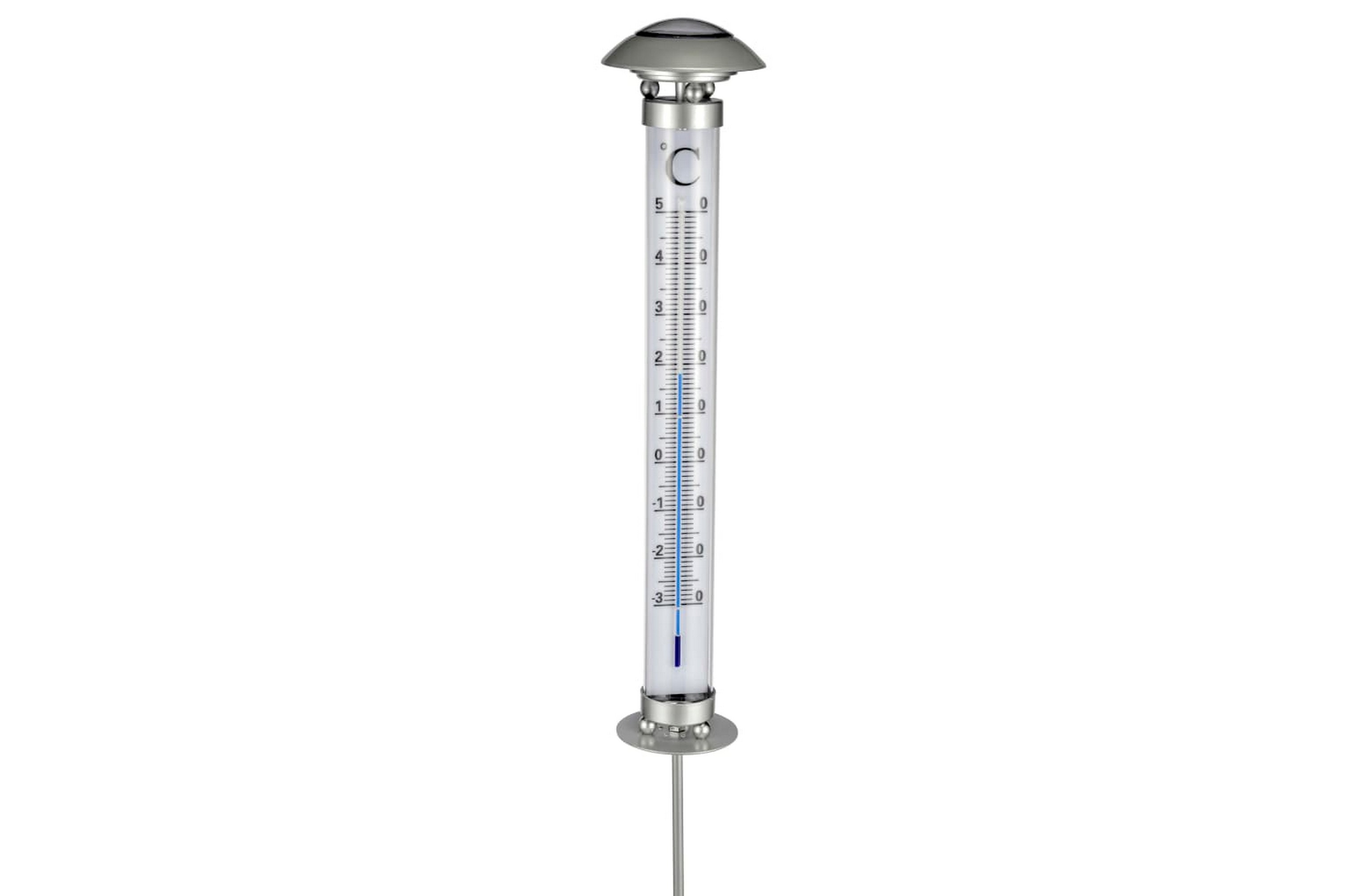 HI Soldriven termometer med lampa – Silver