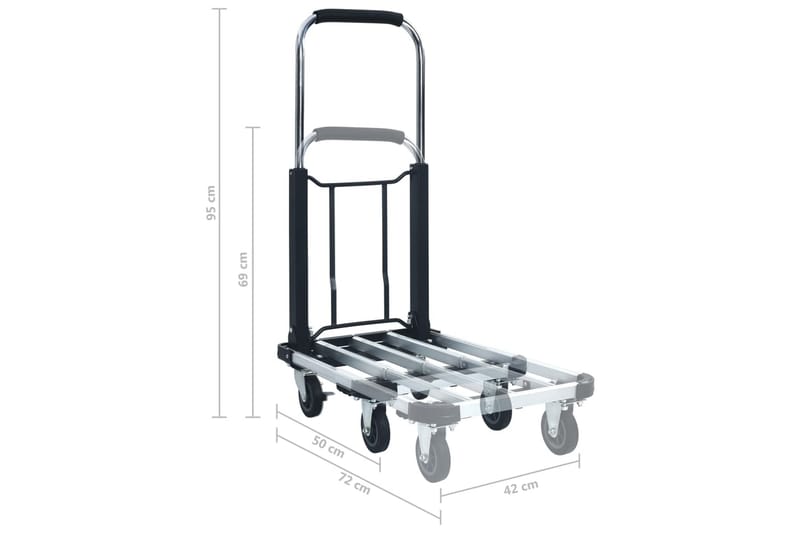 Hopfällbar säckkärra 150 kg aluminium silver - Utemöbler - Övrigt utemöbler - Tillbehör - Övriga trädgårdstillbehör