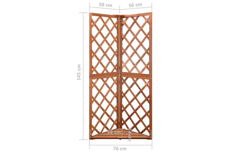 Hörnspaljé 50x50x145 cm massivt granträ - Brun - Utemöbler - Övrigt utemöbler - Tillbehör - Övriga trädgårdstillbehör