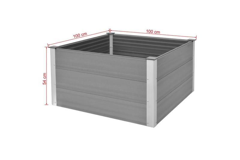 Odlingslåda upphöjd WPC 100x100x54 cm grå - Grå - Utemöbler - Övrigt utemöbler - Tillbehör - Övriga trädgårdstillbehör