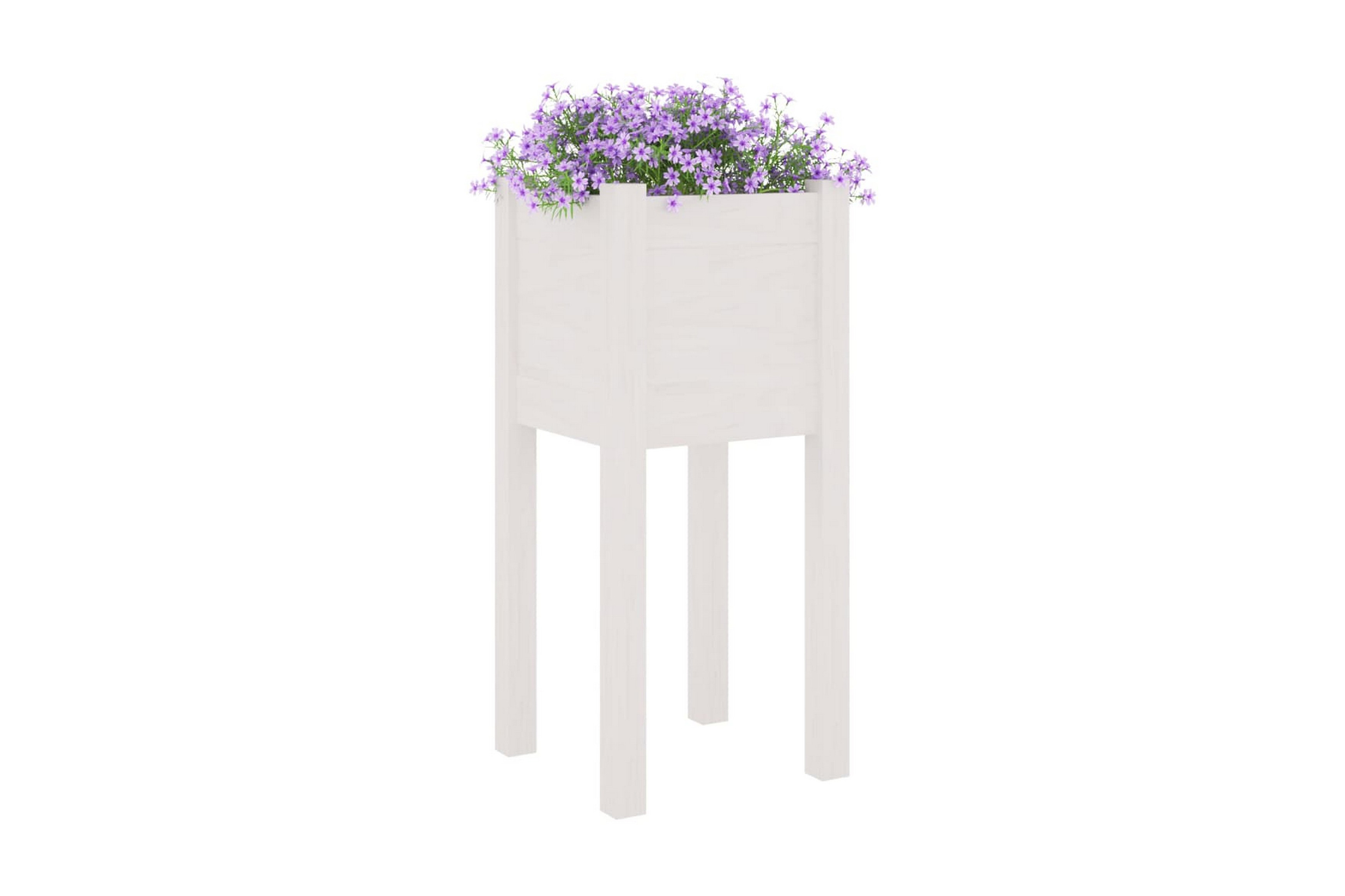 Odlingslåda vit 31x31x70 cm massiv furu – Vit