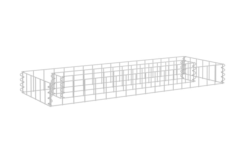 Planteringsgabion upphöjd galvaniserat stål 90x30x10 cm - Silver - Utemöbler - Övrigt utemöbler - Tillbehör - Övriga trädgårdstillbehör