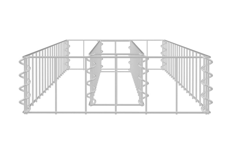 Planteringsgabion upphöjd galvaniserat stål 90x30x10 cm - Silver - Utemöbler - Övrigt utemöbler - Tillbehör - Övriga trädgårdstillbehör