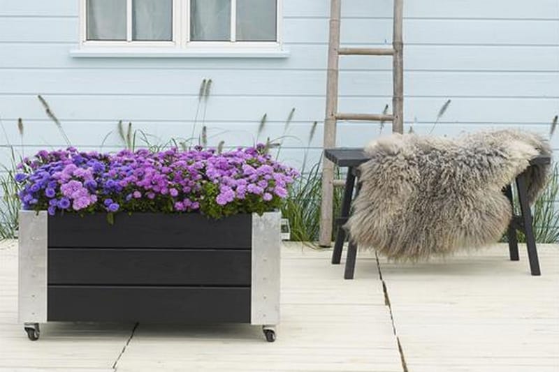 PLUS Cubic blomlåda 87x50x45 cm med stålhörn och hjul - Utemöbler - Övrigt utemöbler - Tillbehör - Övriga trädgårdstillbehör