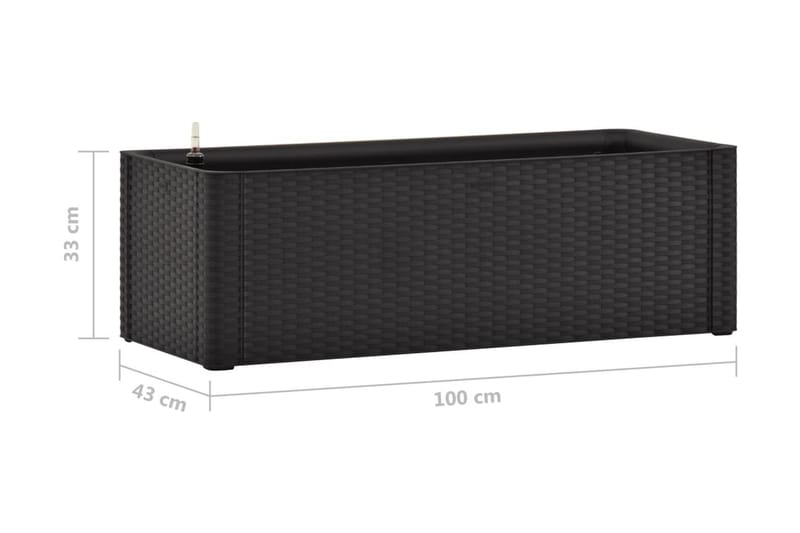 Upphöjd odlingslåda med självbevattning antracit 100x43x33 c - Grå - Utemöbler - Övrigt utemöbler - Tillbehör - Övriga trädgårdstillbehör