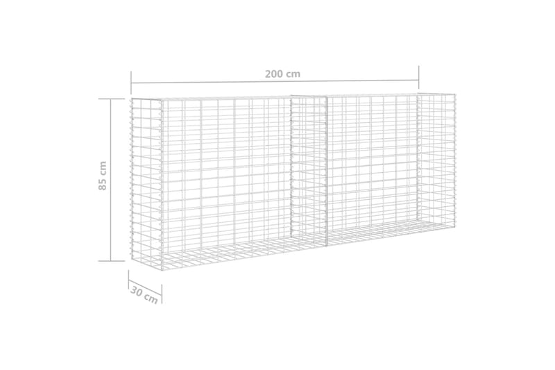 Gabion galvaniserat stål 85x30x200 cm - Silver - Utemöbler - Övrigt utemöbler - Tillbehör - Staket & grindar