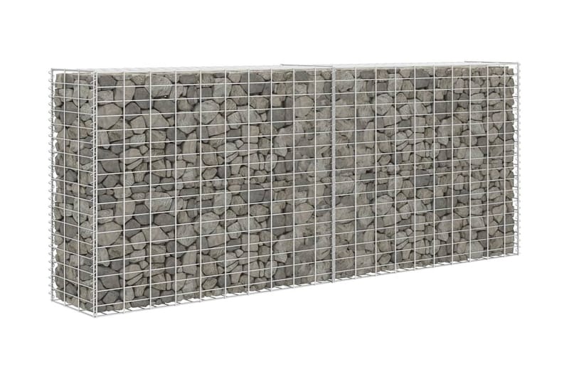 Gabion galvaniserat stål 85x30x200 cm - Silver - Utemöbler - Övrigt utemöbler - Tillbehör - Staket & grindar