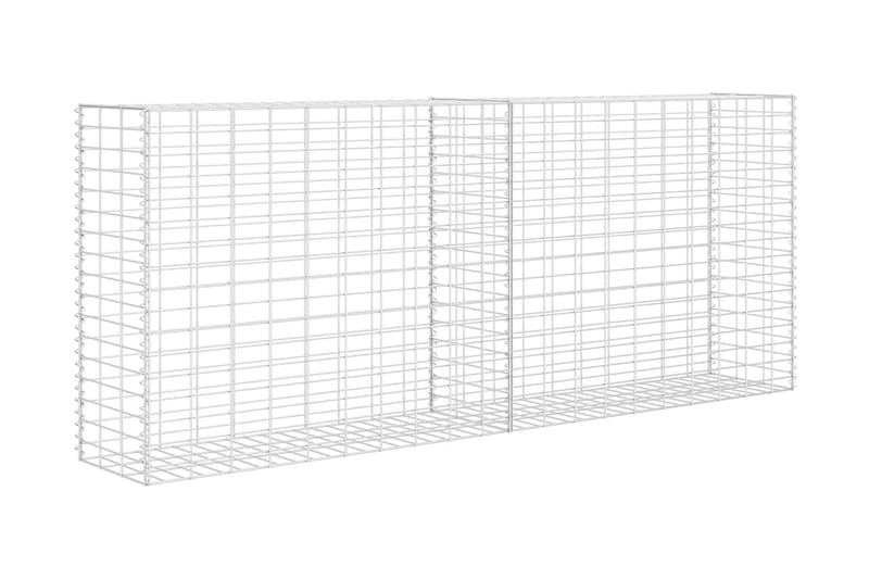 Gabion galvaniserat stål 85x30x200 cm - Silver - Utemöbler - Övrigt utemöbler - Tillbehör - Staket & grindar