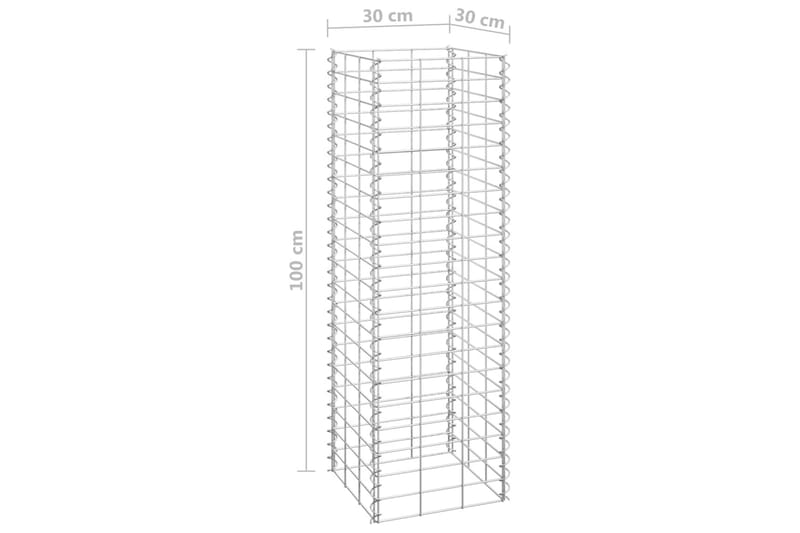 Gabioner 16 st 30x30x50/100/150/200 cm järn - Silver - Utemöbler - Övrigt utemöbler - Tillbehör - Staket & grindar