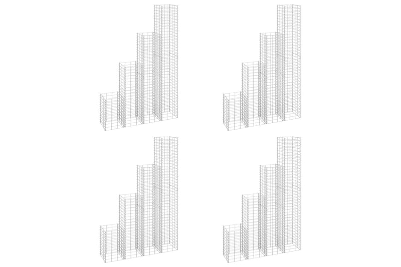 Gabioner 16 st 30x30x50/100/150/200 cm järn - Silver - Utemöbler - Övrigt utemöbler - Tillbehör - Staket & grindar