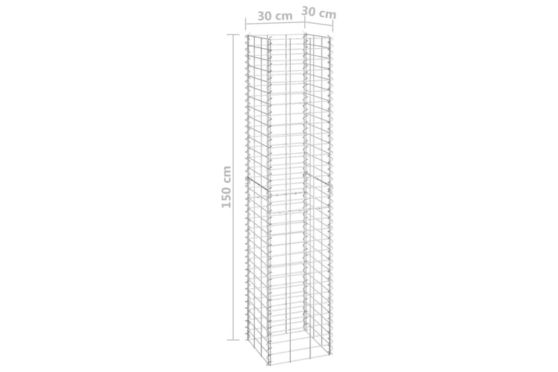 Gabioner 3 st 30x30x150 cm järn - Silver - Utemöbler - Övrigt utemöbler - Tillbehör - Staket & grindar