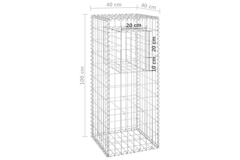 Gabionkorg stolpform 40x40x100 cm järn - Silver - Utemöbler - Övrigt utemöbler - Tillbehör - Staket & grindar