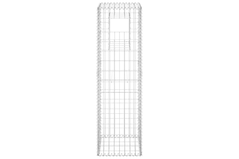 Gabionkorg stolpform 40x40x140 cm järn - Silver - Utemöbler - Övrigt utemöbler - Tillbehör - Staket & grindar