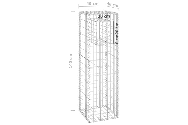 Gabionkorg stolpform 40x40x140 cm järn - Silver - Utemöbler - Övrigt utemöbler - Tillbehör - Staket & grindar