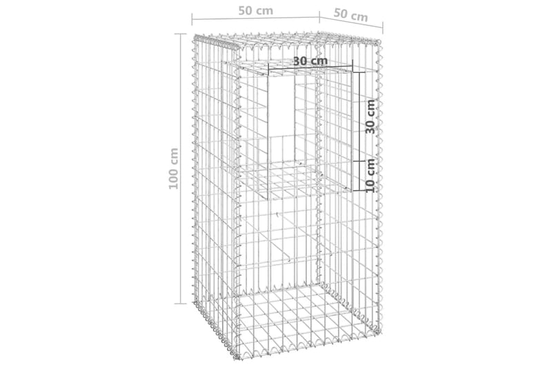 Gabionkorg stolpform 50x50x100 cm järn - Silver - Utemöbler - Övrigt utemöbler - Tillbehör - Staket & grindar