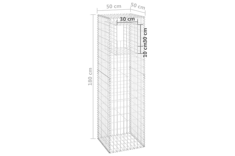 Gabionkorg stolpform 50x50x180 cm järn - Silver - Utemöbler - Övrigt utemöbler - Tillbehör - Staket & grindar