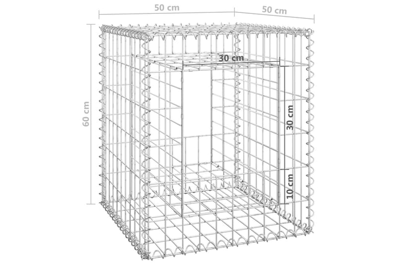 Gabionkorg stolpform 50x50x60 cm järn - Silver - Utemöbler - Övrigt utemöbler - Tillbehör - Staket & grindar