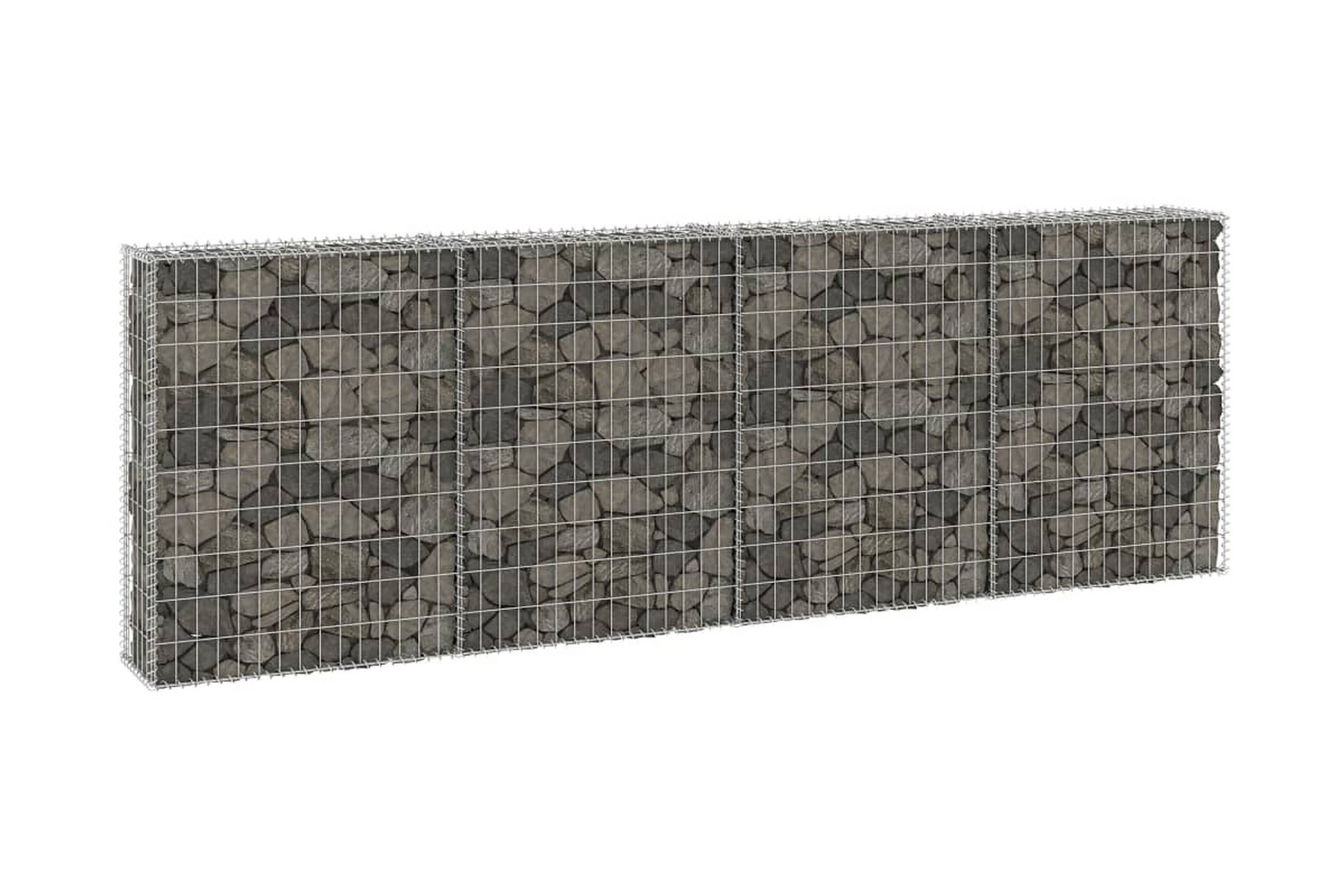 Gabionmur galvaniserat stål 300x30x100 cm – Silver