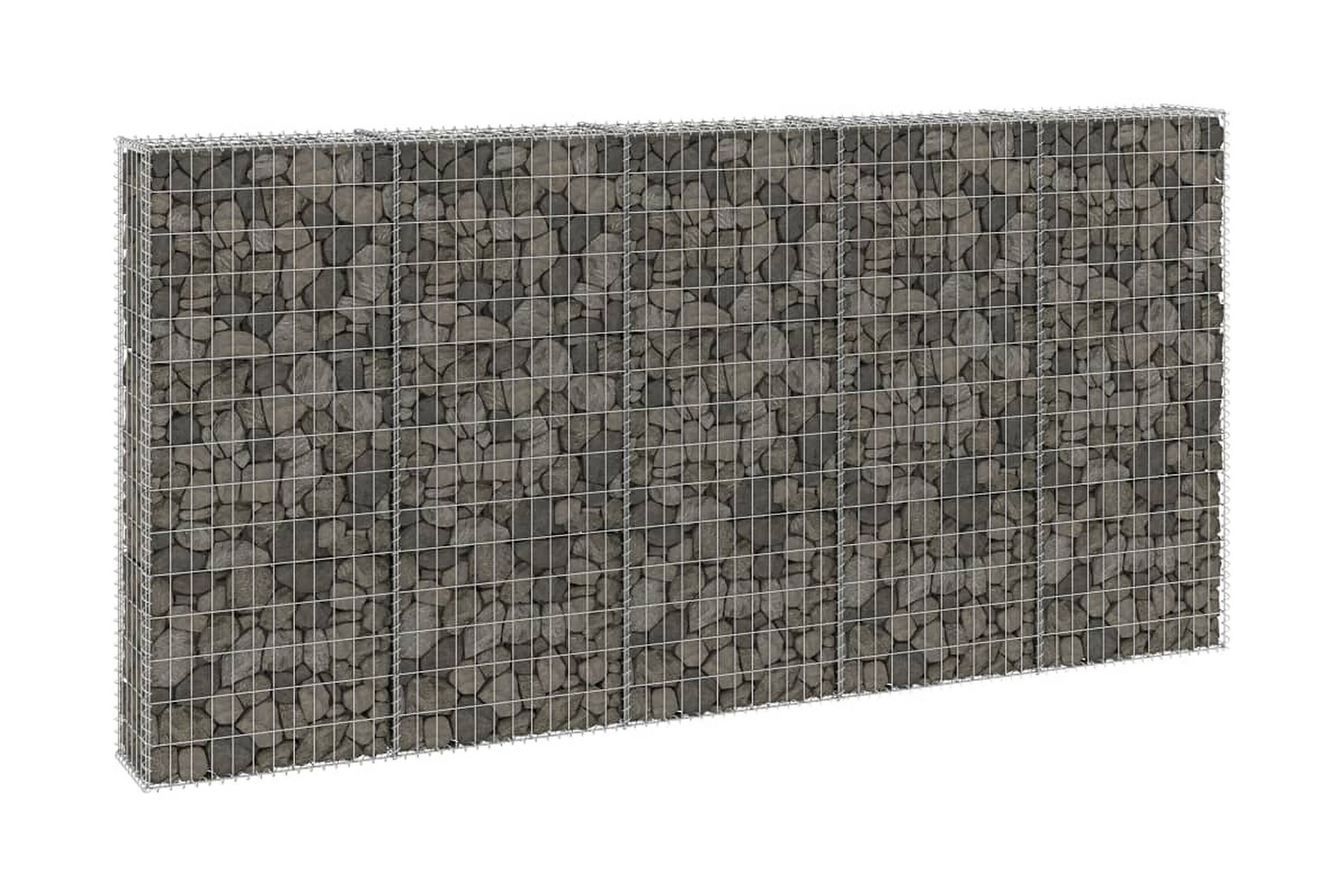 Gabionmur galvaniserat stål 300x30x150 cm – Silver