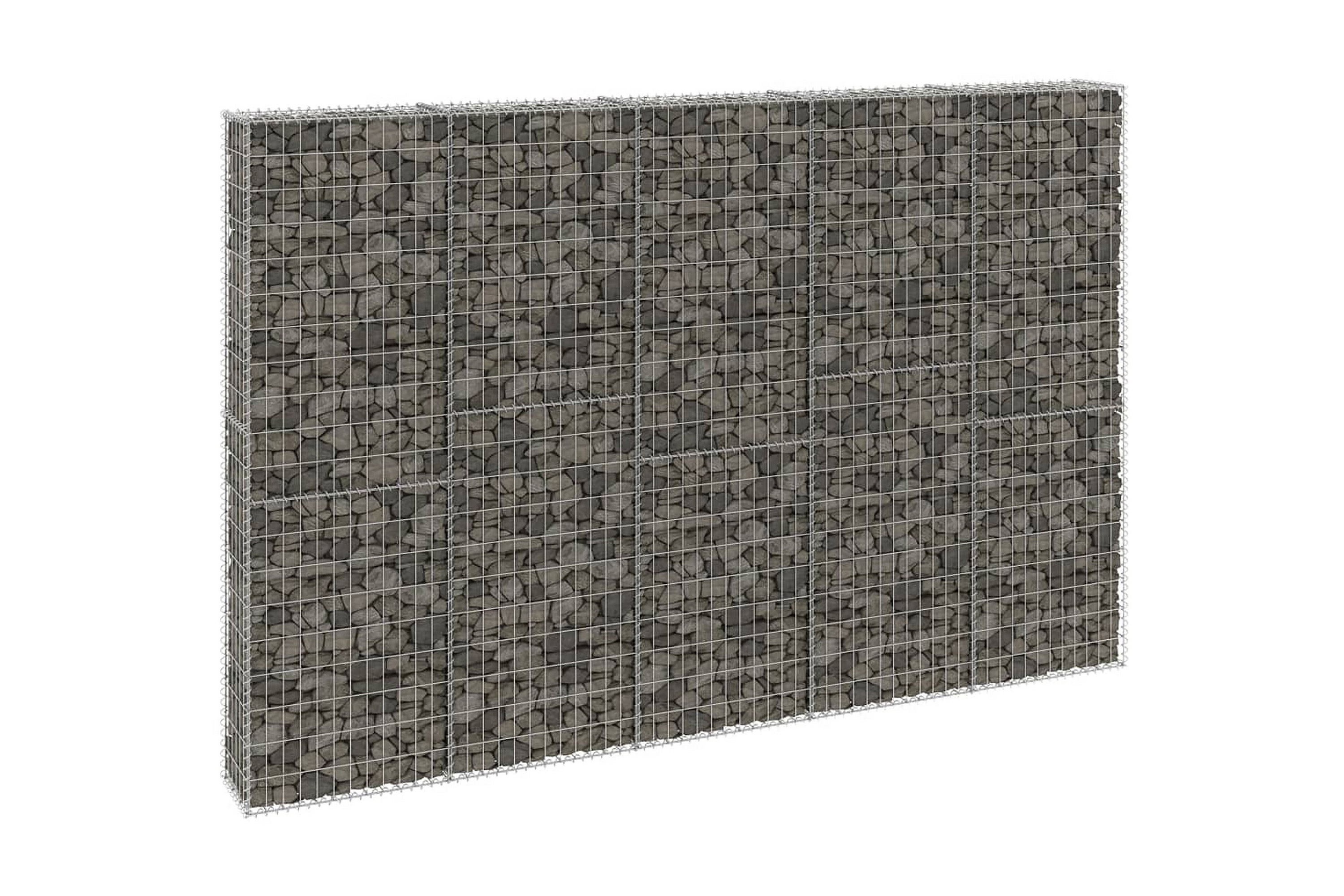 Gabionmur galvaniserat stål 300x30x200 cm – Silver