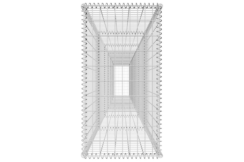 Gabionmur med lock galvaniserat stål 600x50x100 cm - Silver - Utemöbler - Övrigt utemöbler - Tillbehör - Staket & grindar