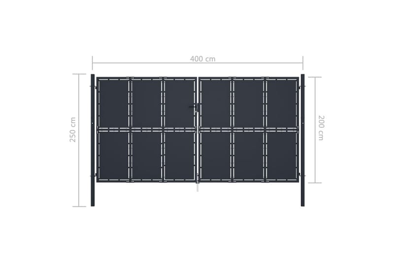 Grind stål 400x200 cm antracit - Grå - Utemöbler - Övrigt utemöbler - Tillbehör - Staket & grindar