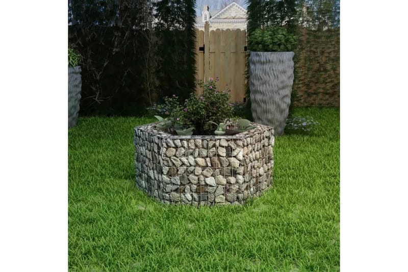 Hexagonal planteringsgabion upphöjd 100x90x50 cm - Silver - Utemöbler - Övrigt utemöbler - Tillbehör - Staket & grindar