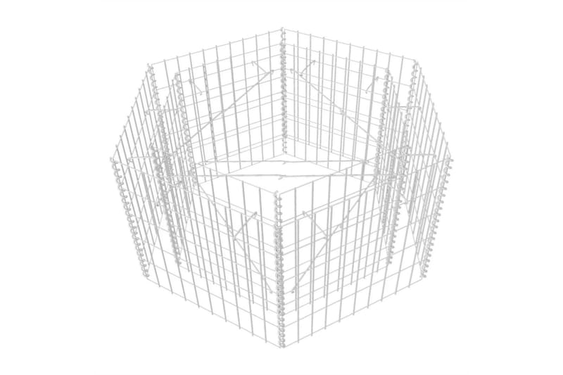 Hexagonal planteringsgabion upphöjd 100x90x50 cm - Silver - Staket & grindar