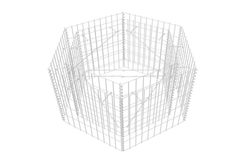 Hexagonal planteringsgabion upphöjd 100x90x50 cm - Silver - Utemöbler - Övrigt utemöbler - Tillbehör - Staket & grindar