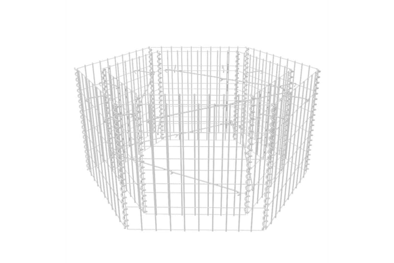 Hexagonal planteringsgabion upphöjd 100x90x50 cm - Silver - Utemöbler - Övrigt utemöbler - Tillbehör - Staket & grindar