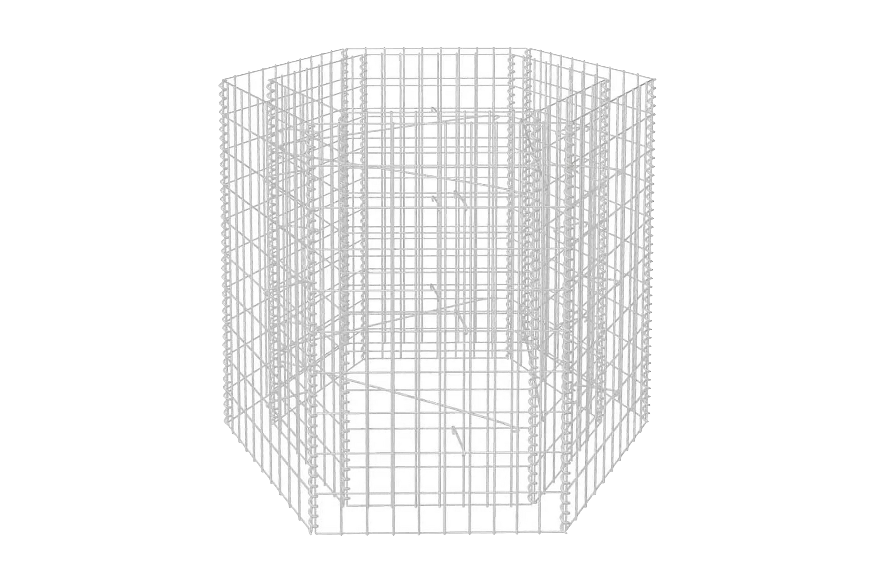 Hexagonal planteringsgabion upphöjd 100x90x100 cm – Silver