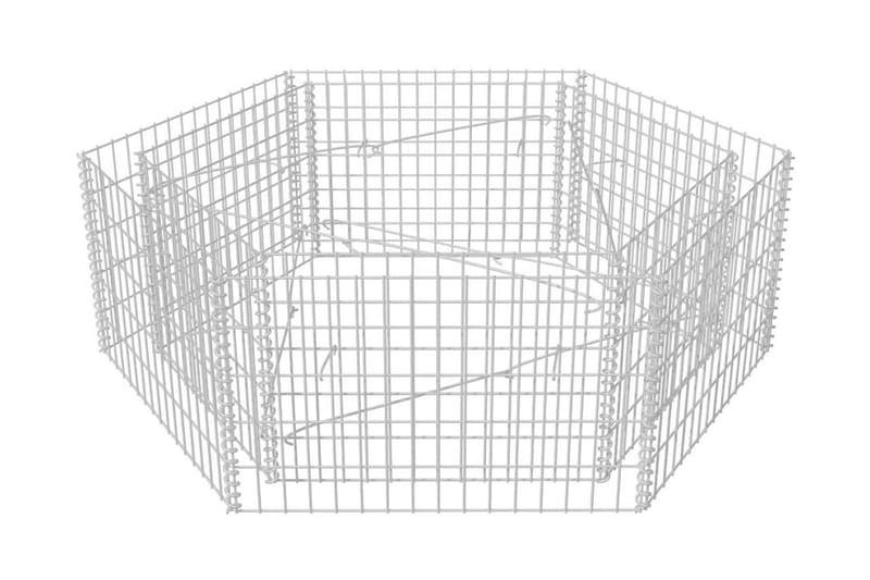 Hexagonal planteringsgabion upphöjd 160x140x50 cm - Silver - Utemöbler - Övrigt utemöbler - Tillbehör - Staket & grindar