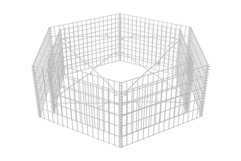 Hexagonal planteringsgabion upphöjd 160x140x50 cm - Silver - Utemöbler - Övrigt utemöbler - Tillbehör - Staket & grindar