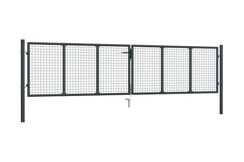 Nätgrind för trädgård galvaniserat stål 400x125 cm grå - Grå - Utemöbler - Övrigt utemöbler - Tillbehör - Staket & grindar