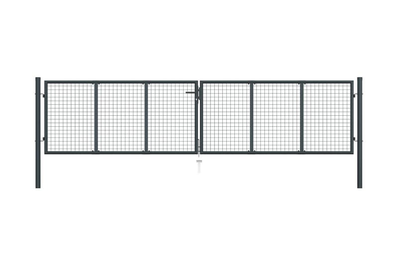 Nätgrind för trädgård galvaniserat stål 400x125 cm grå - Grå - Utemöbler - Övrigt utemöbler - Tillbehör - Staket & grindar