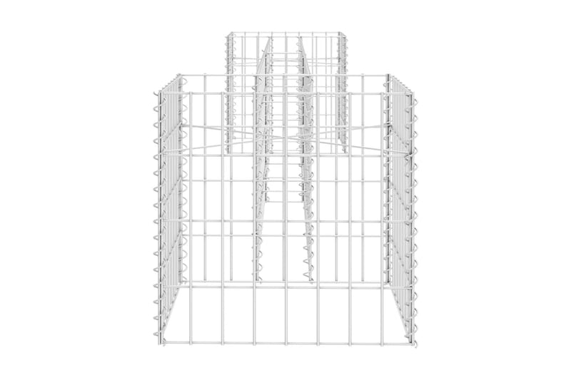 Planteringsgabion H-formad stål 260x40x40 cm - Silver - Utemöbler - Övrigt utemöbler - Tillbehör - Staket & grindar